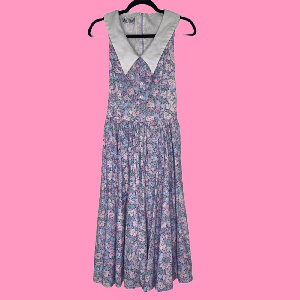 Vintage Cottagecore Collared Floral Dress